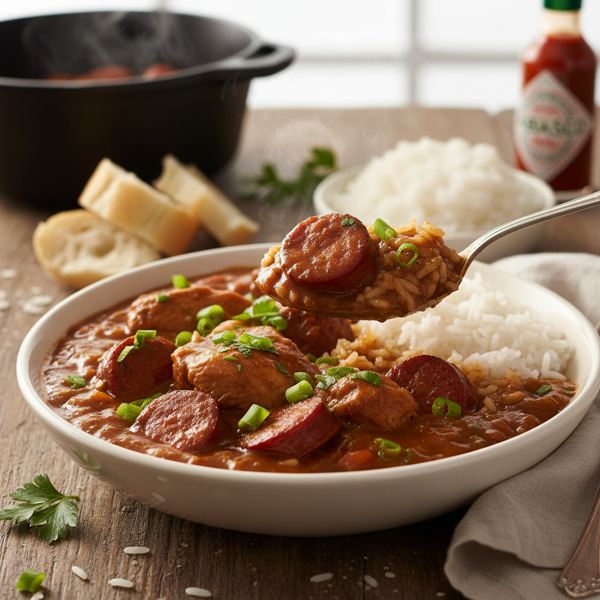 Acadiana Style Cajun Chicken and Sausage Gumbo recipe