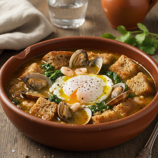 Acorda Alentejana: Rustic Portuguese Bread Soup recipe