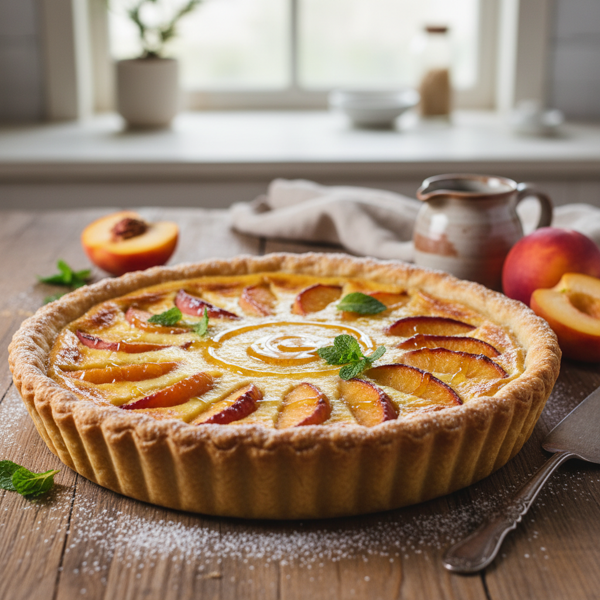 Agave-Sweetened Peach Custard Pie recipe