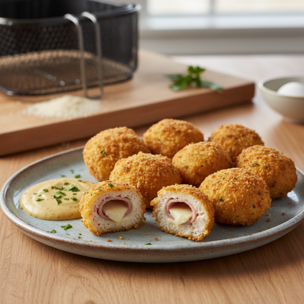 Air Fryer Chicken Cordon Bleu Bites recipe