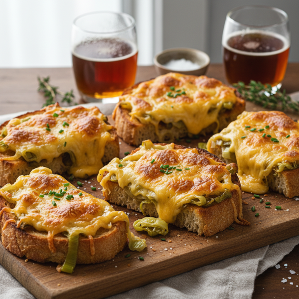 Ale-Infused Leek and Cheddar Toast recipe