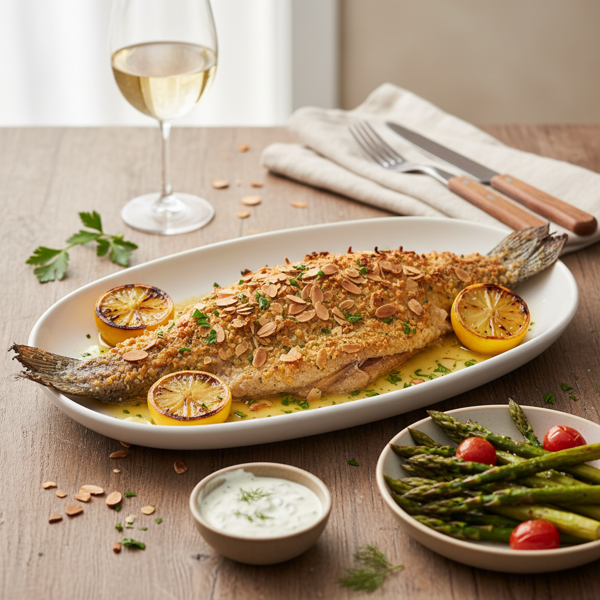 Almond-Crusted Baked Trout recipe