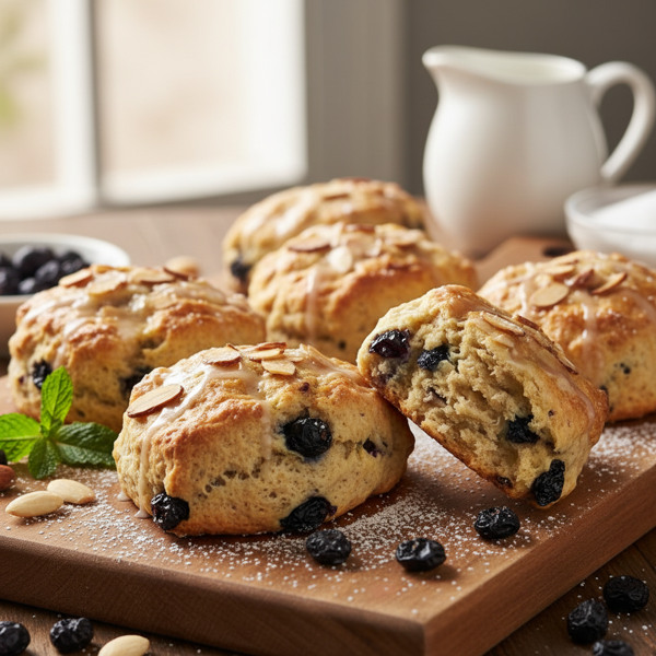 Almond-Infused Dried Blueberry Scones recipe
