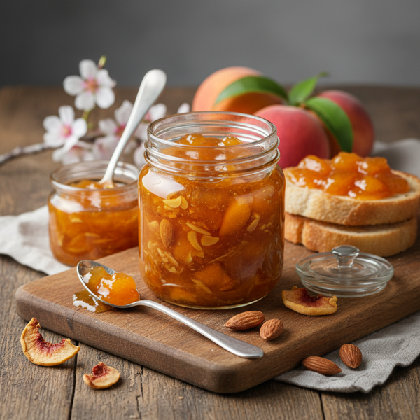 Almond-Infused Peach Preserves recipe