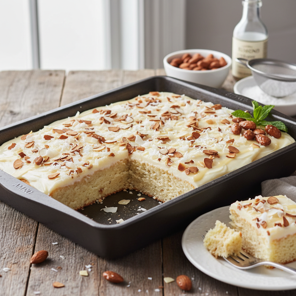 Almond Bliss White Texas Sheet Cake recipe