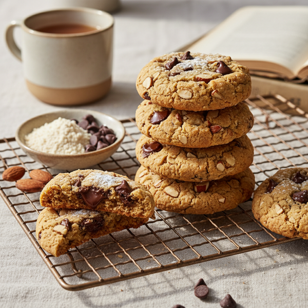 Almond Flourless Chocolate Chip Cookies recipe