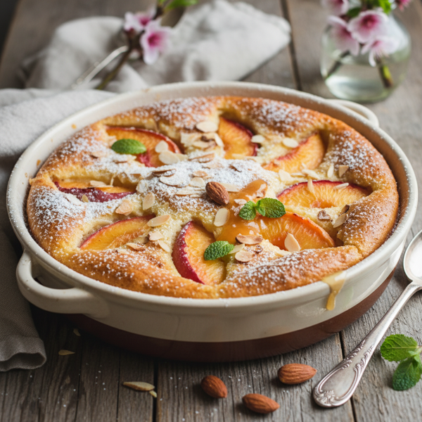 Almond Peach Delight Clafouti recipe