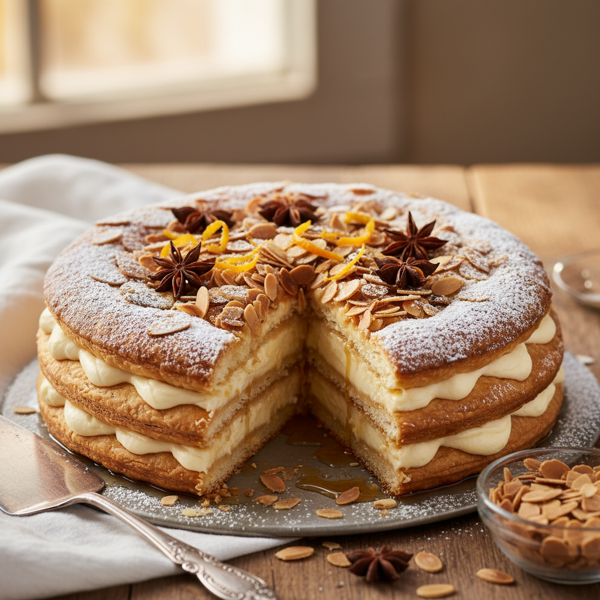 Almond Rum Puff Pastry Cake recipe