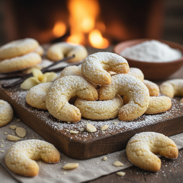 Almond Vanilla Crescent Cookies recipe