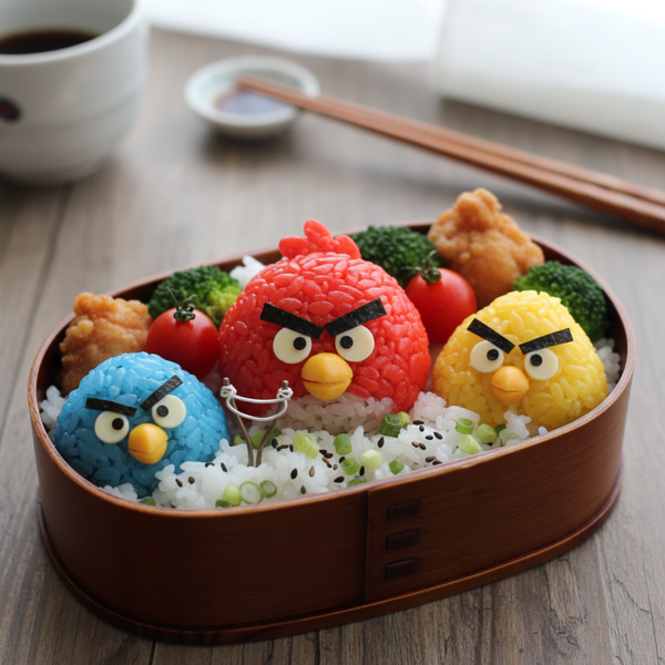 Angry Birds Rice Ball Bento recipe