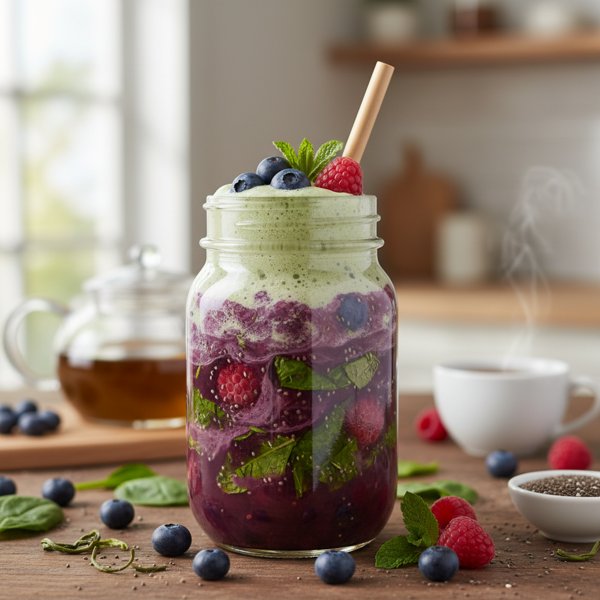 Antioxidant Berry Green Tea Smoothie recipe