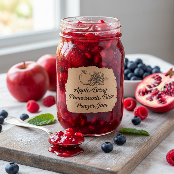 Apple-Berry Pomegranate Bliss Freezer Jam recipe