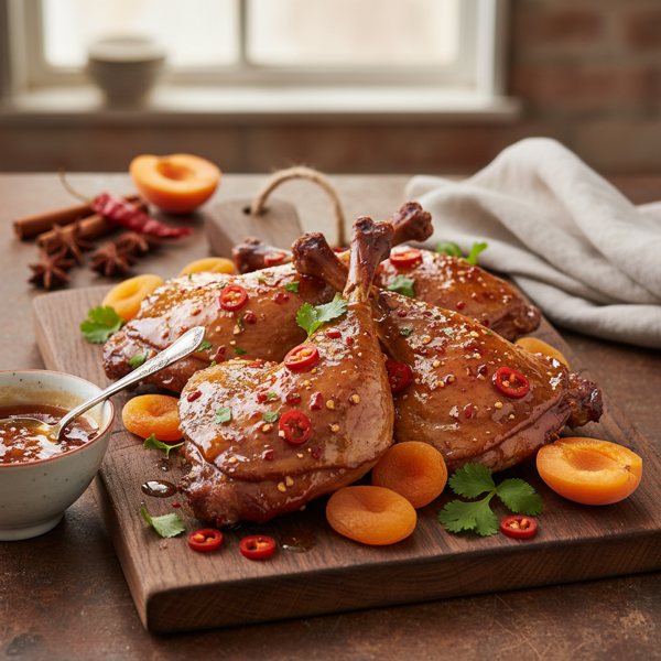 Apricot-Glazed Duck Legs with Spicy Kick recipe