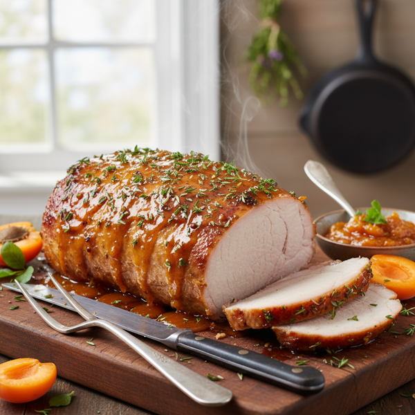 Apricot-Glazed Herb-Seasoned Pork Loin recipe