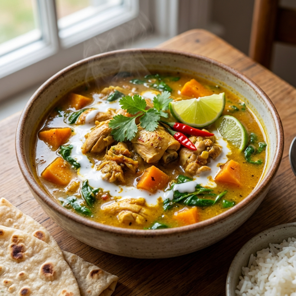 Aromatic East African Coconut Chicken Curry Soup recipe