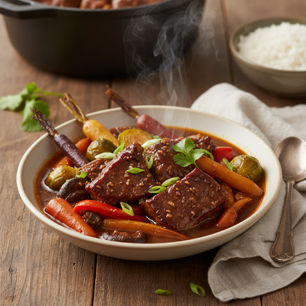 Aromatic Hoisin-Glazed Beef & Vegetable Stew recipe