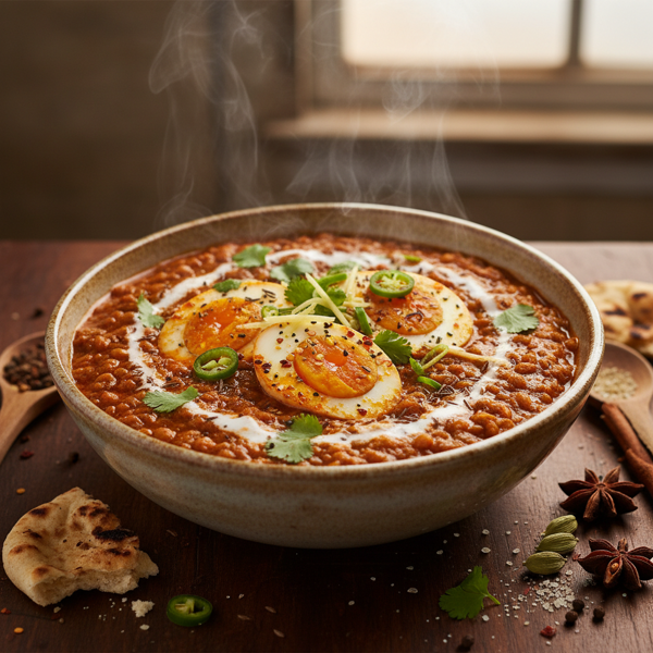 Aromatic Spiced Egg and Lentil Curry recipe
