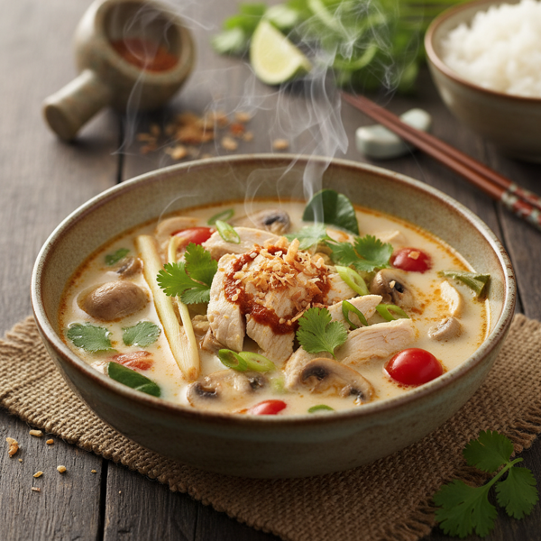 Aromatic Thai Coconut Chicken Soup (Tom Kha Gai) recipe