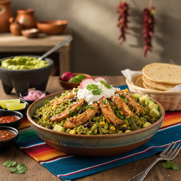 Arroz Verde con Sabores Mexicanos recipe