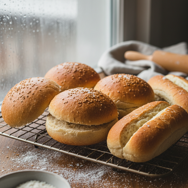 Artisan Homemade Hamburger and Hot Dog Buns recipe
