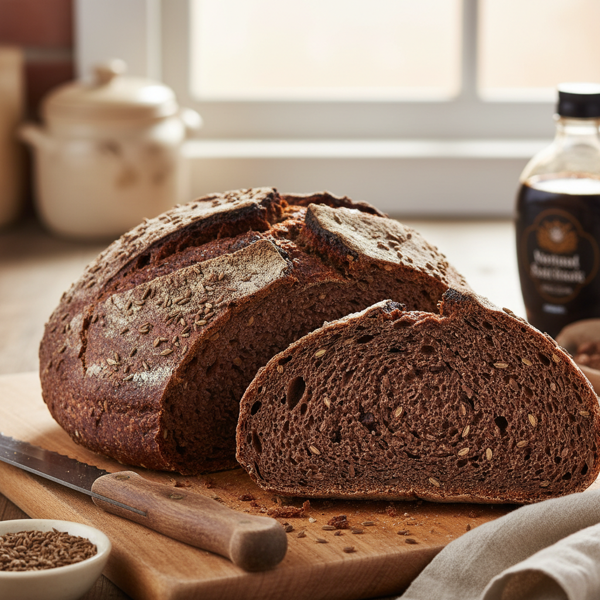 Artisan No-Knead Pumpernickel Bread recipe