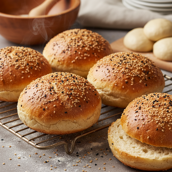 Artisan Sesame Seed Burger Buns recipe