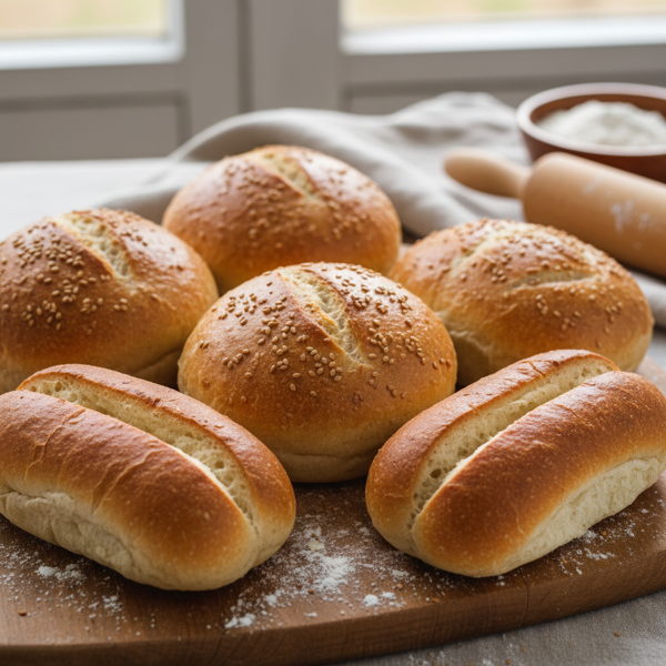 Artisan Style Hamburger and Hotdog Buns recipe