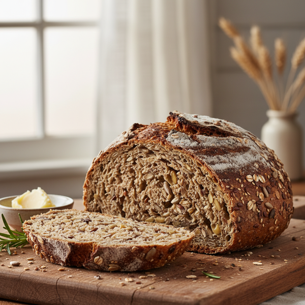 Artisan Whole Grain No-Knead Bread recipe