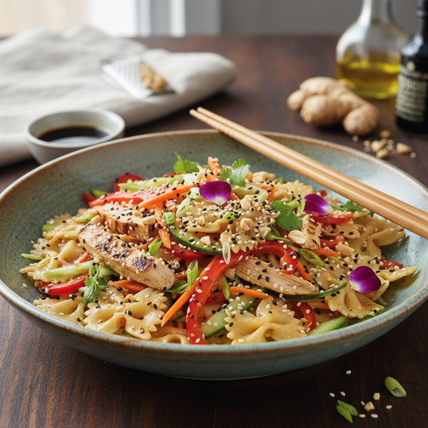 Asian-Inspired Chicken Bow Tie Salad recipe