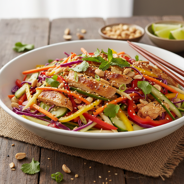 Asian-Inspired Chicken Salad with Crunchy Vegetables recipe