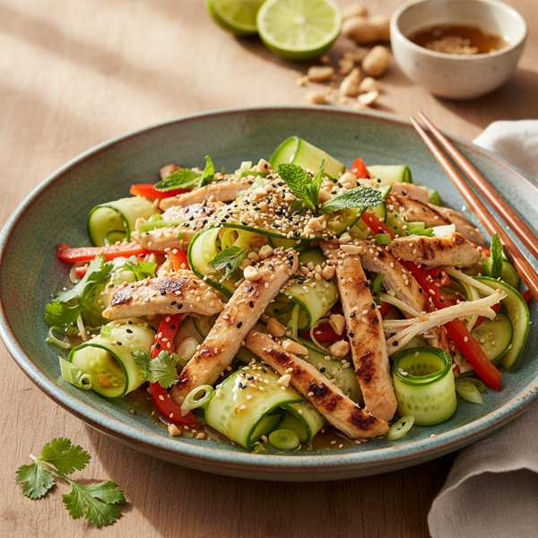 Asian-Inspired Chicken and Cucumber Salad recipe
