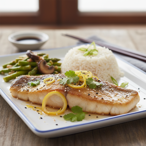 Asian-Inspired Ginger Lemon Chilean Sea Bass recipe