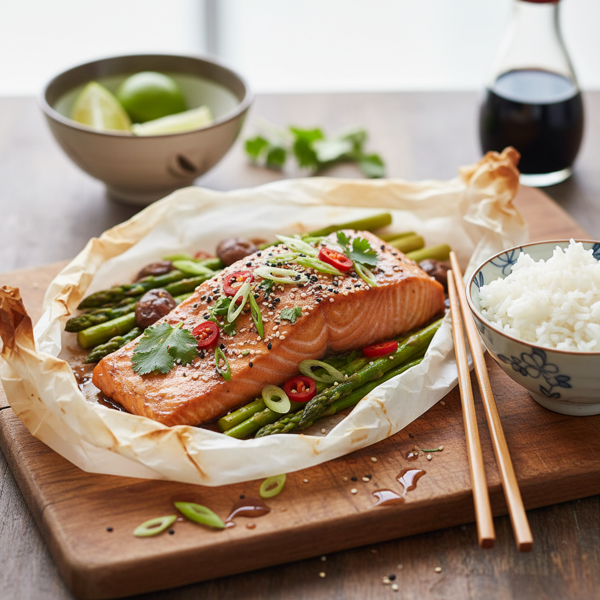Asian-Inspired Salmon En Papillote recipe