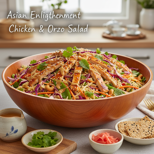 Asian Enlightenment Chicken & Orzo Salad recipe