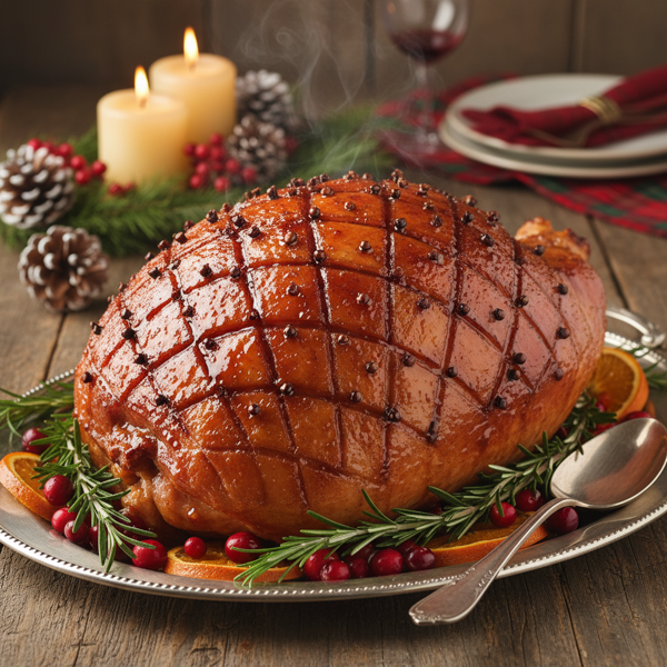 Aunt Alta's Festive Molasses-Glazed Holiday Ham recipe