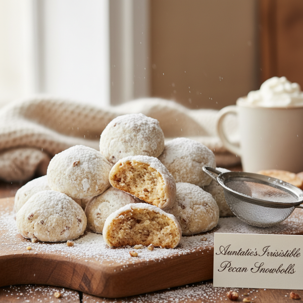 Aunt Katie's Irresistible Pecan Snowballs recipe