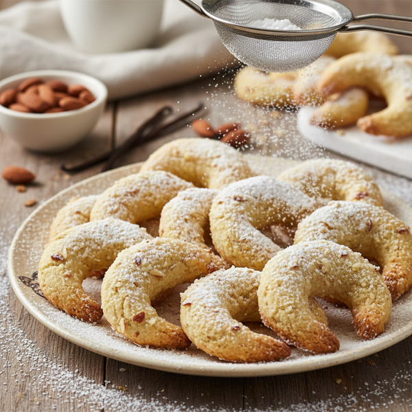Austrian Vanilla Almond Crescents recipe