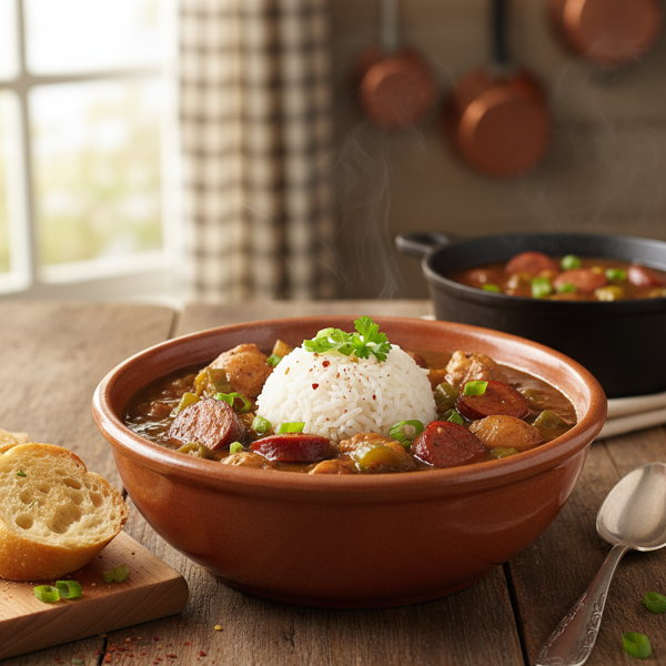 Authentic Cajun Chicken and Andouille Sausage Gumbo recipe