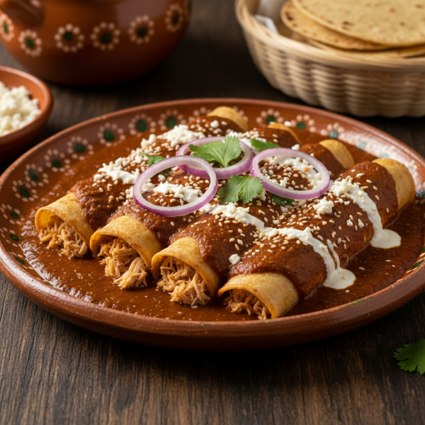 Authentic Enchiladas in Mole Coloradito recipe