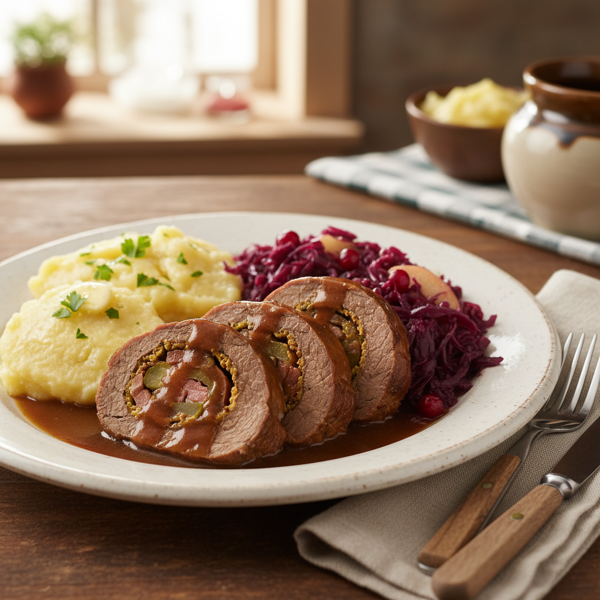 Authentic German Beef Rouladen with Traditional Sides recipe