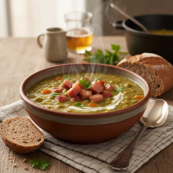 Authentic German Split Pea Soup with Smoky Ham recipe