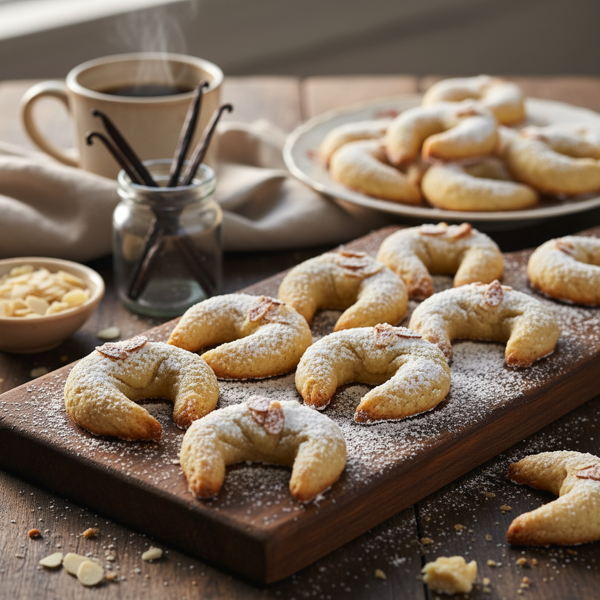 Authentic German Vanilla Almond Crescents recipe