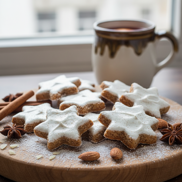 Authentic German Zimtsterne (Cinnamon Almond Star Cookies) recipe
