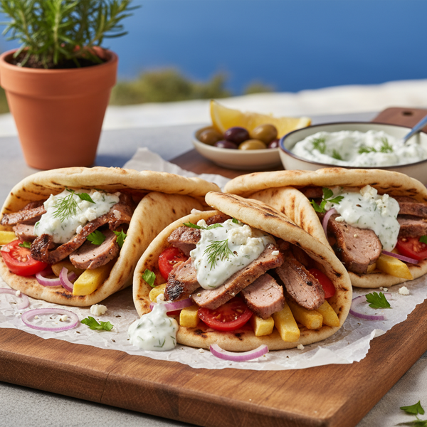 Authentic Greek Lamb Gyros Pitas recipe