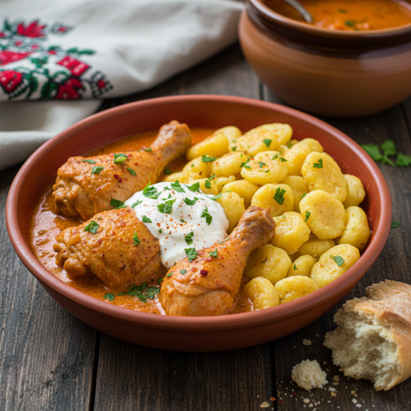 Authentic Hungarian Chicken Paprikash with Homemade Dumplings recipe