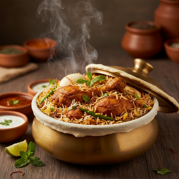 Authentic Hyderabadi Dum Chicken Biryani recipe