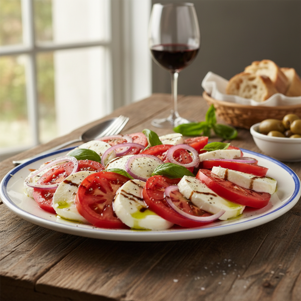 Authentic Italian Caprese-Style Tomato Onion Salad recipe