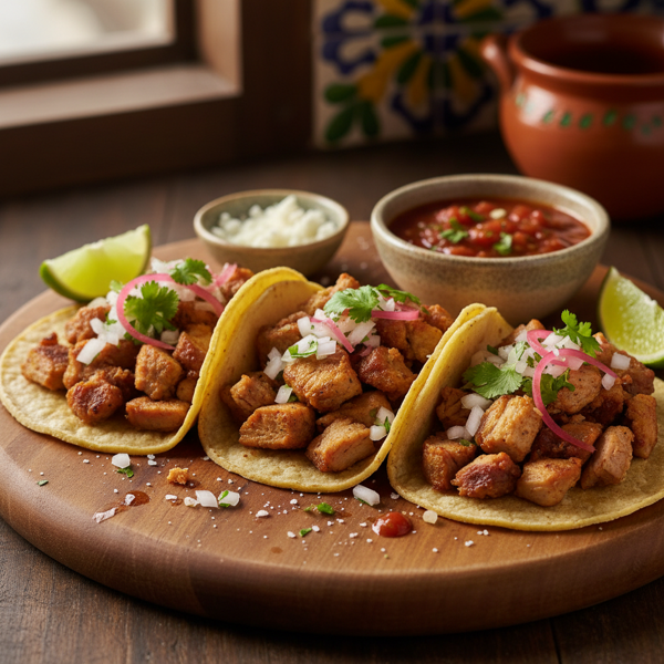 Authentic Mexican Carnitas Tacos with Fresh Toppings recipe