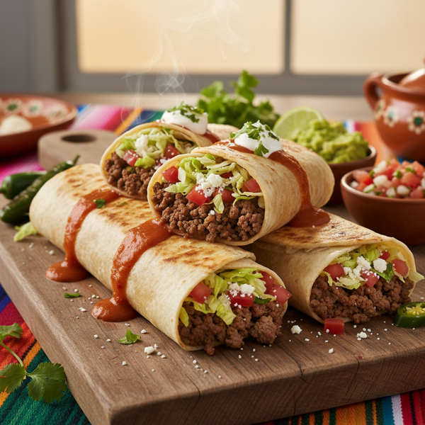 Authentic Mexican Ground Beef Burritos recipe