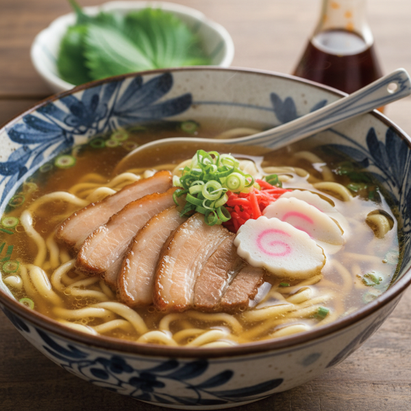 Authentic Okinawa Pork Soba Soup recipe